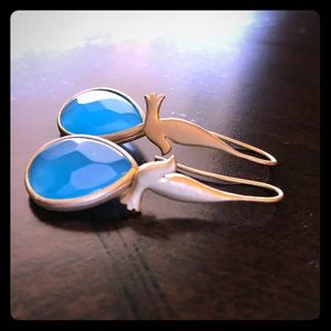 Blue stone earrings. Handmade earrings.